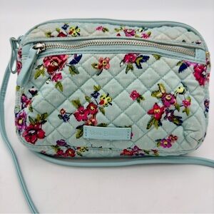 Vera Bradley Iconic Crossbody in Water Bouquet Purse Bag With RFID Protection